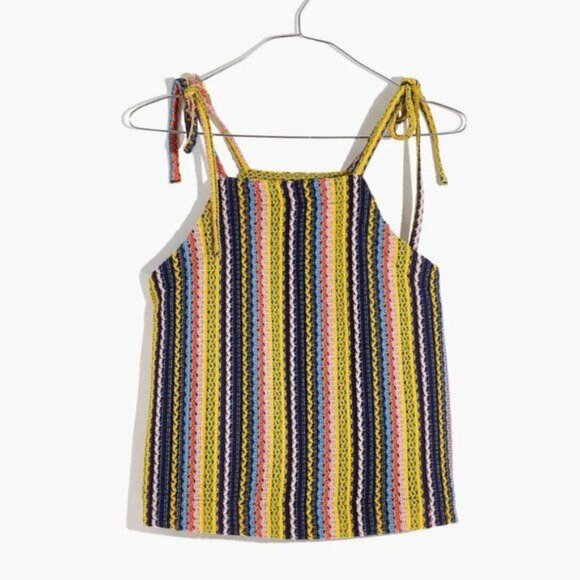 Madewell Texture & Thread Tie-Shoulder Tank Top - M - Picture 1 of 5
